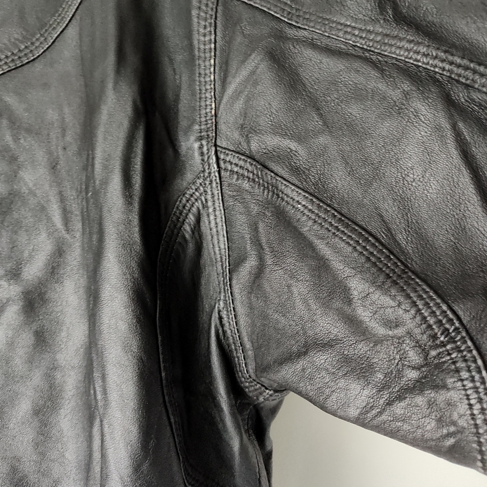 Vintage leather bomber jacket XL - Picture 10 of 16
